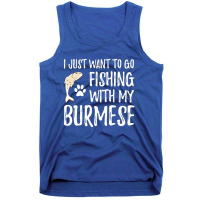 Fishing Burmese For Boating Cat Mom Or Cat Dad Gift Tank Top