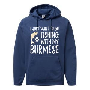 Fishing Burmese For Boating Cat Mom Or Cat Dad Gift Performance Fleece Hoodie