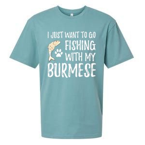 Fishing Burmese For Boating Cat Mom Or Cat Dad Gift Sueded Cloud Jersey T-Shirt