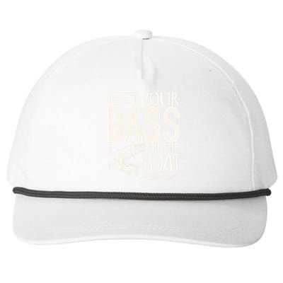 Funny Bass Fishing Get Your Bass In The Boat T Snapback Five-Panel Rope Hat