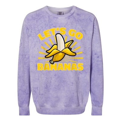 Funny Banana Fruit Lets Go Bananas Colorblast Crewneck Sweatshirt