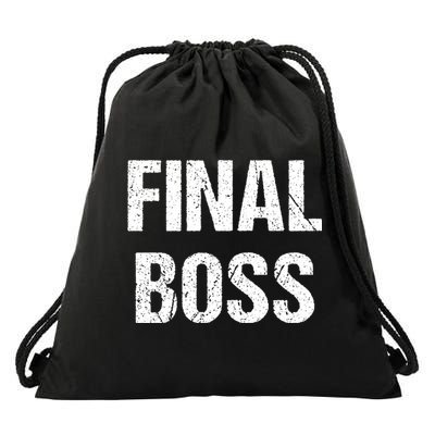 Final Boss Drawstring Bag