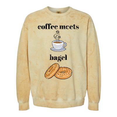 Funny Breakfast Funny Gift Coffee Meets Bagels Food Lover Design Gift Colorblast Crewneck Sweatshirt