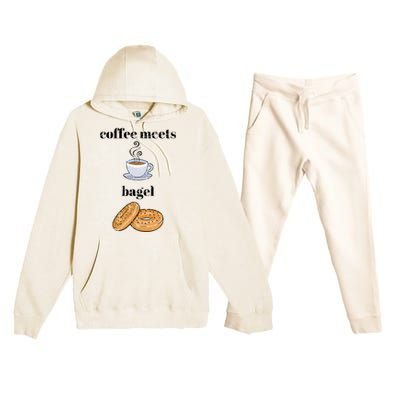 Funny Breakfast Funny Gift Coffee Meets Bagels Food Lover Design Gift Premium Hooded Sweatsuit Set