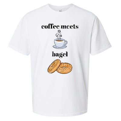 Funny Breakfast Funny Gift Coffee Meets Bagels Food Lover Design Gift Sueded Cloud Jersey T-Shirt