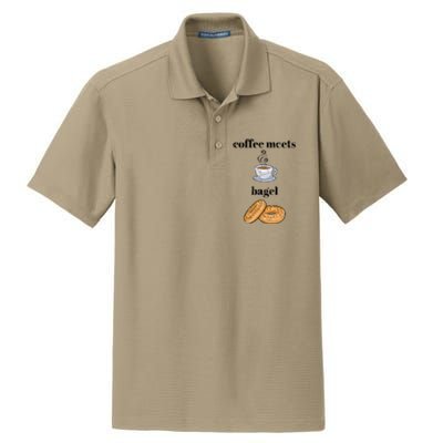 Funny Breakfast Funny Gift Coffee Meets Bagels Food Lover Design Gift Dry Zone Grid Polo