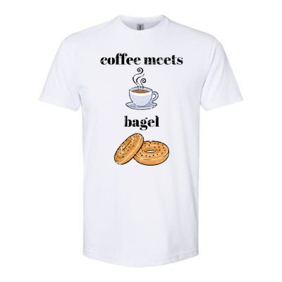 Funny Breakfast Funny Gift Coffee Meets Bagels Food Lover Design Gift Softstyle CVC T-Shirt