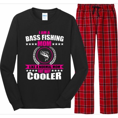 Funny Bass Fishing Mom Largemouth Bass Fish Gift Long Sleeve Pajama Set