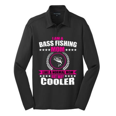 Funny Bass Fishing Mom Largemouth Bass Fish Gift Silk Touch Performance Long Sleeve Polo