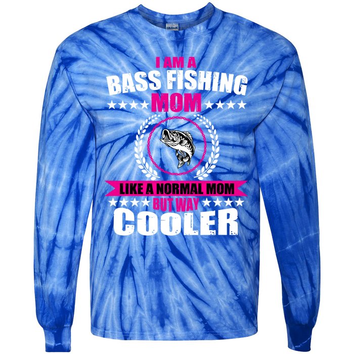 Funny Bass Fishing Mom Largemouth Bass Fish Gift Tie-Dye Long Sleeve Shirt