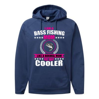 Funny Bass Fishing Mom Largemouth Bass Fish Gift Performance Fleece Hoodie