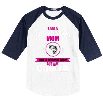 Funny Bass Fishing Mom Largemouth Bass Fish Gift Baseball Sleeve Shirt