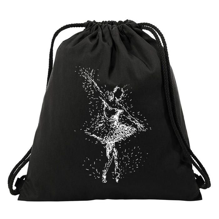 Fading Ballerina Drawstring Bag