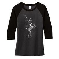 Fading Ballerina Women's Tri-Blend 3/4-Sleeve Raglan Shirt