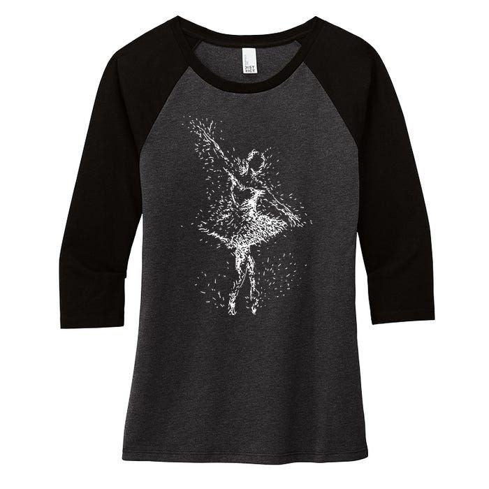 Fading Ballerina Women's Tri-Blend 3/4-Sleeve Raglan Shirt