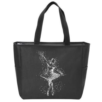 Fading Ballerina Zip Tote Bag