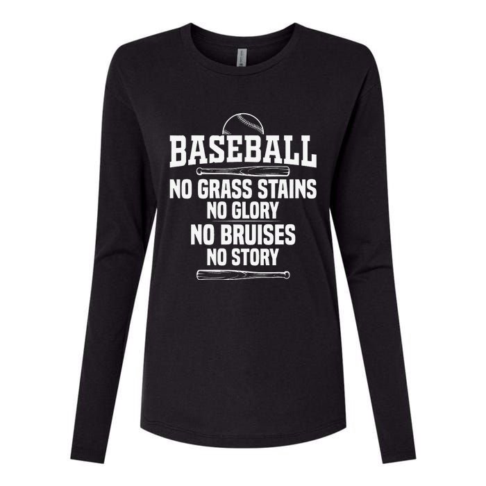 Funny Baseball Fan Baseball Player Womens Cotton Relaxed Long Sleeve T-Shirt