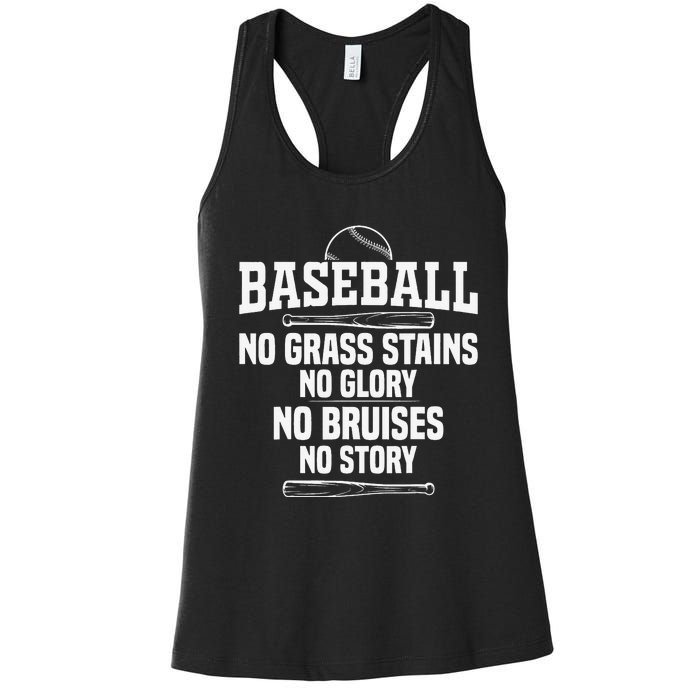 Funny Baseball Fan Baseball Player Women's Racerback Tank