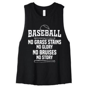 Funny Baseball Fan Baseball Player Women's Racerback Cropped Tank