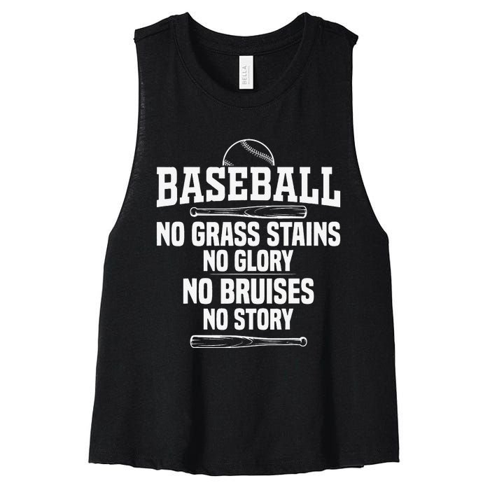 Funny Baseball Fan Baseball Player Women's Racerback Cropped Tank