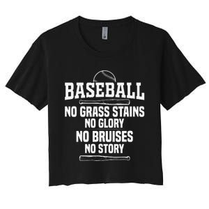 Funny Baseball Fan Baseball Player Women's Crop Top Tee