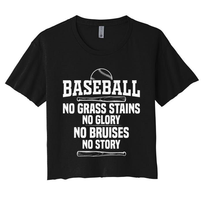 Funny Baseball Fan Baseball Player Women's Crop Top Tee