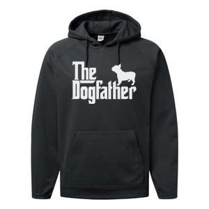 French Bulldog Father Dad The Dogfather Performance Fleece Hoodie