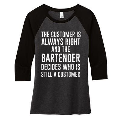 Funny Bartender Women's Tri-Blend 3/4-Sleeve Raglan Shirt