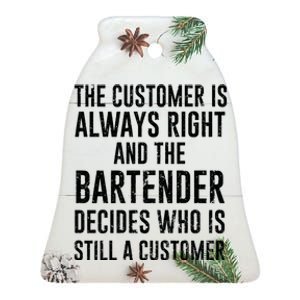 Funny Bartender Ceramic Bell Ornament