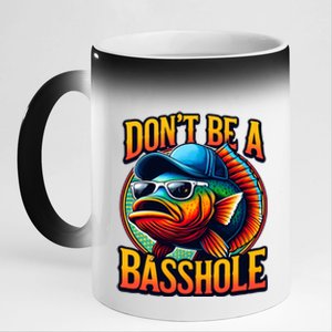 Funny Bass Fish 11oz Black Color Changing Mug