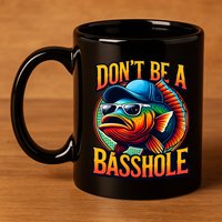 Funny Bass Fish 11oz C Handle Ceramic Mug
