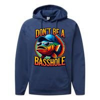 Funny Bass Fish Performance Fleece Hoodie