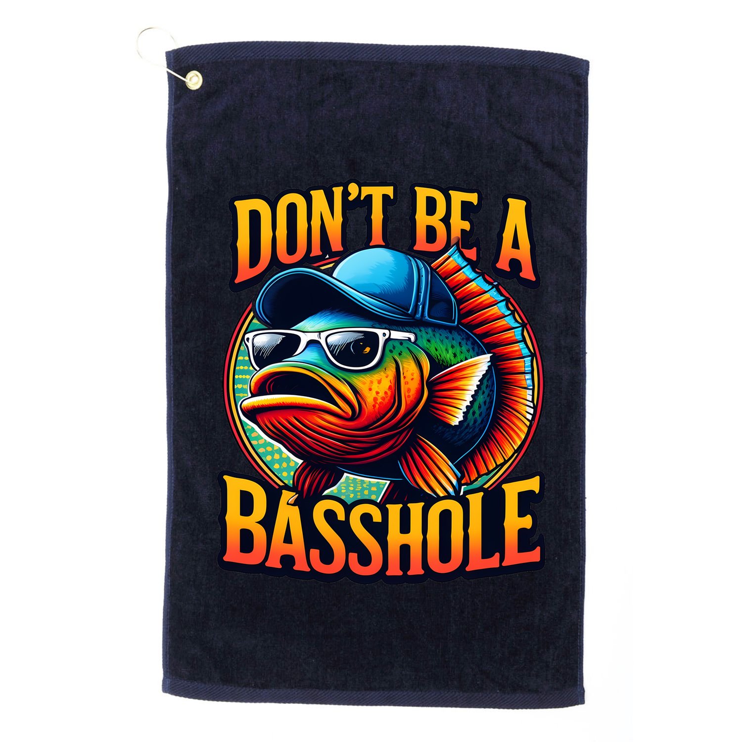 Funny Bass Fish Golf Towel