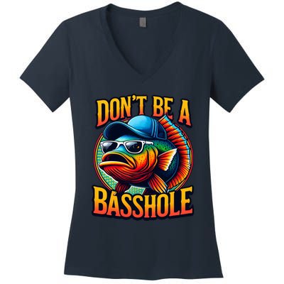 Funny Bass Fish Women's V-Neck T-Shirt