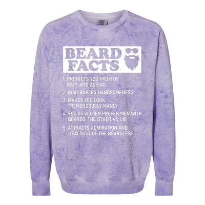 Funny Beard Facts Protects Ageing Makes Manly Bearded Dad Colorblast Crewneck Sweatshirt