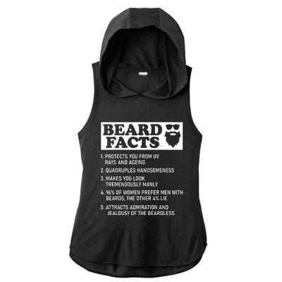 Funny Beard Facts Protects Ageing Makes Manly Bearded Dad Ladies PosiCharge Tri-Blend Wicking Draft Hoodie Tank