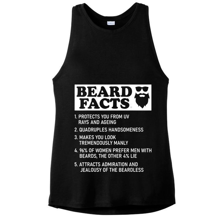 Funny Beard Facts Protects Ageing Makes Manly Bearded Dad Ladies PosiCharge Tri-Blend Wicking Tank