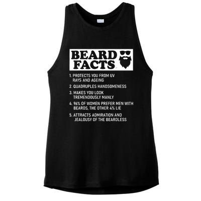 Funny Beard Facts Protects Ageing Makes Manly Bearded Dad Ladies PosiCharge Tri-Blend Wicking Tank