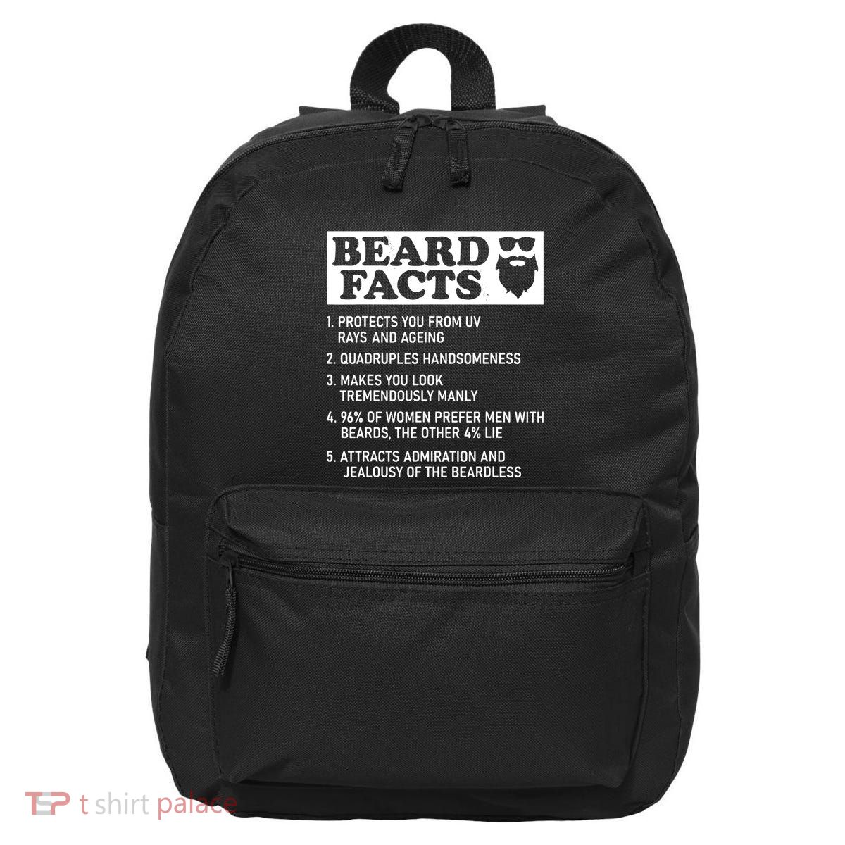 Funny Beard Facts Protects Ageing Makes Manly Bearded Dad 16 in Basic Backpack
