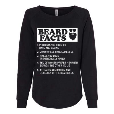 Funny Beard Facts Protects Ageing Makes Manly Bearded Dad Womens California Wash Sweatshirt