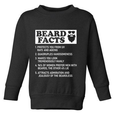 Funny Beard Facts Protects Ageing Makes Manly Bearded Dad Toddler Sweatshirt