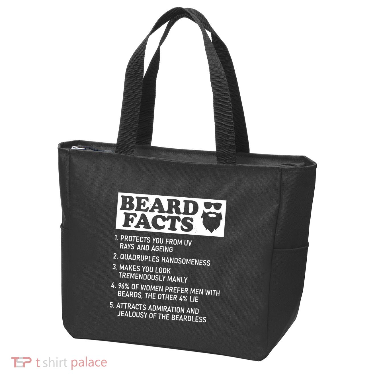 Funny Beard Facts Protects Ageing Makes Manly Bearded Dad Zip Tote Bag