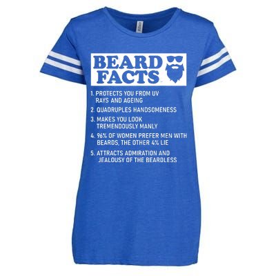 Funny Beard Facts Protects Ageing Makes Manly Bearded Dad Enza Ladies Jersey Football T-Shirt