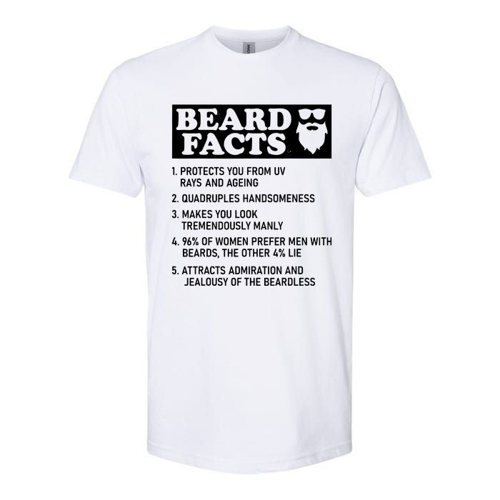 Funny Beard Facts Protects Ageing Makes Manly Bearded Dad Softstyle CVC T-Shirt