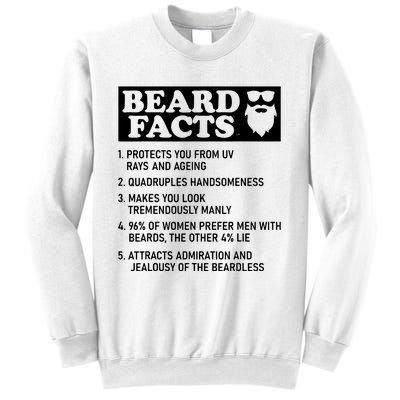 Funny Beard Facts Protects Ageing Makes Manly Bearded Dad Sweatshirt