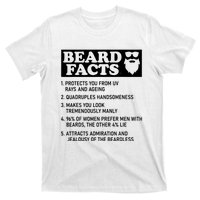 Funny Beard Facts Protects Ageing Makes Manly Bearded Dad T-Shirt