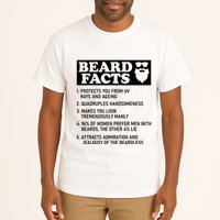 Funny Beard Facts Protects Ageing Makes Manly Bearded Dad Tall T-Shirt