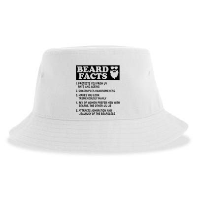 Funny Beard Facts Protects Ageing Makes Manly Bearded Dad Sustainable Bucket Hat