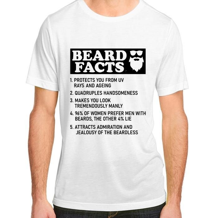 Funny Beard Facts Protects Ageing Makes Manly Bearded Dad Adult ChromaSoft Performance T-Shirt