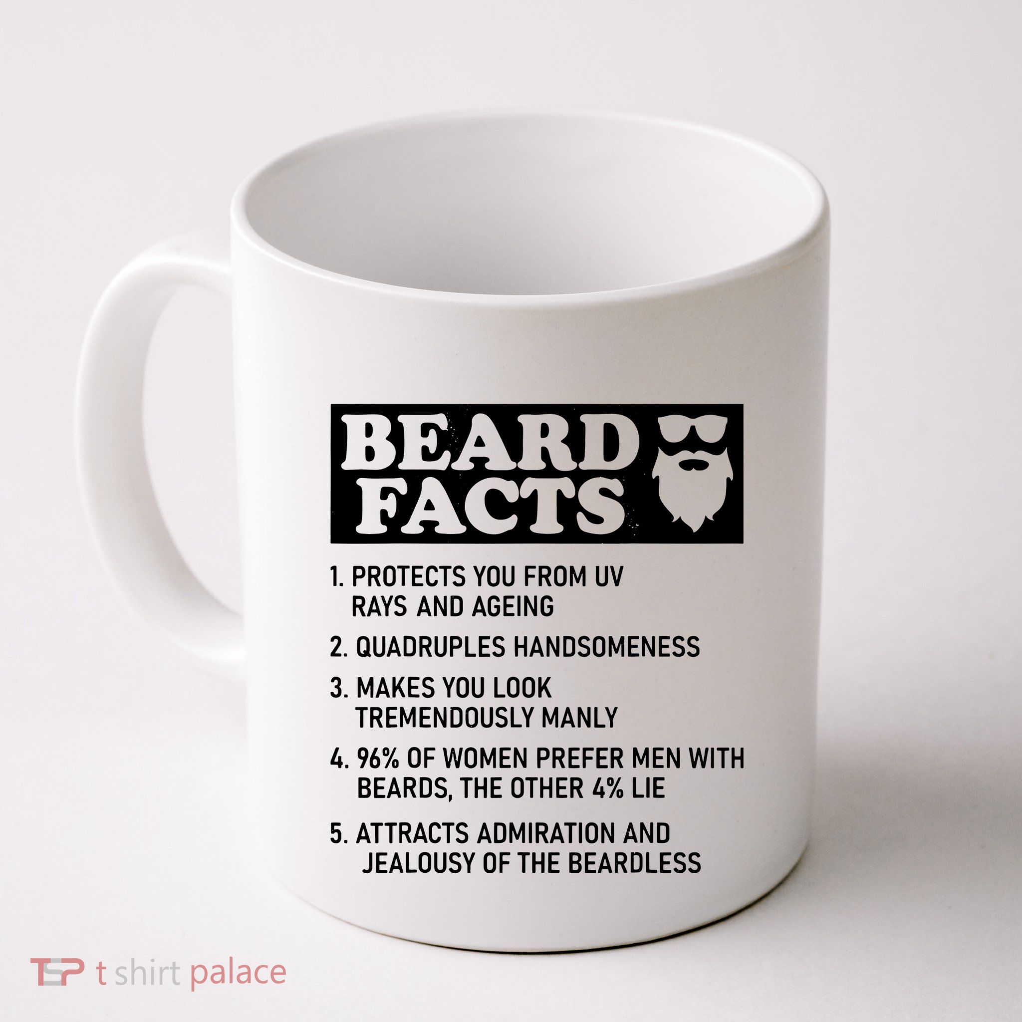 Funny Beard Facts Protects Ageing Makes Manly Bearded Dad Mug